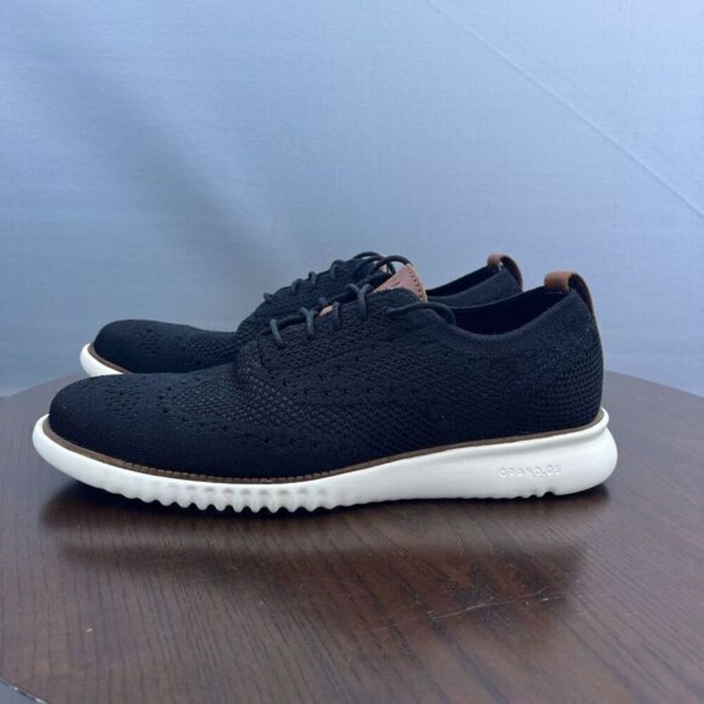 Cole Haan 2.ZeroGrand Stitchlite Wingtip Oxfords Women's9.5‎ Black Knit Shoes